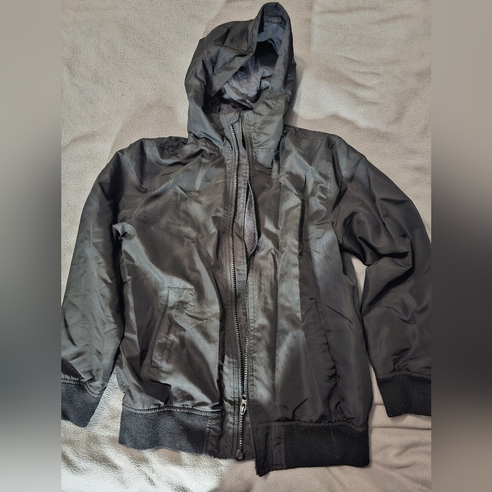 Boys Black Hooded Jacket